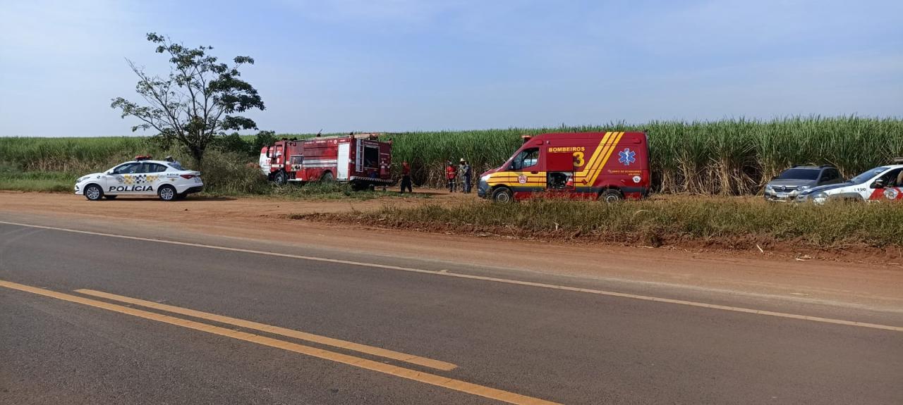 Foto 8 de 9 — Caminhão de bebidas perde controle e invade canavial de rodovia